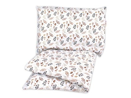 Bavlněné povlečení, 2D 140x200/70x80 - Louka, Baby Nellys, béžová/hnědá (Velikost povlečení 140x200/70x80, Rozměry polštáře 70 x 80, Rozměry přikrývky 140 x 200)