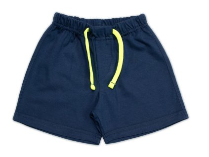 Chlapecké kraťasy Artur, Mrofi bavlna, modré se žlutou šňůrkou (Velikost 74 (6-9m))