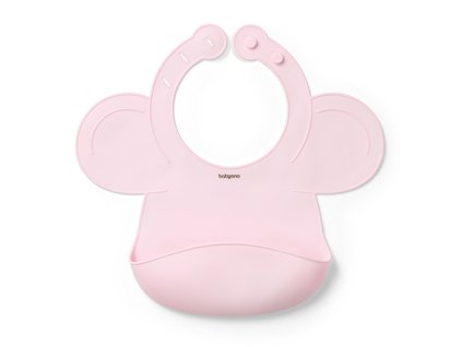 silikonovy bryndak s regulovanym zapinanim a kapsickou ruzovy