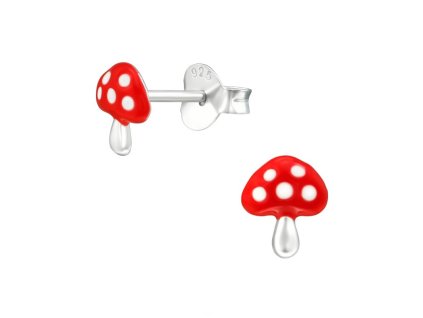 detske stribrne nausnicky muchomurka puzetove