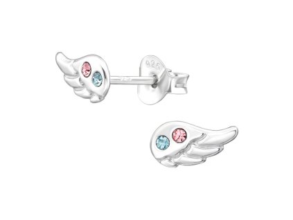 detske stribrne nausnicky kridla angel puzetove