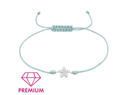 naramek pro deti se stribrnou ozdobou kvet s bilym zirkonem matovy