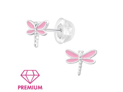 detske stribrne nausnicky vazka premium puzetove silikon