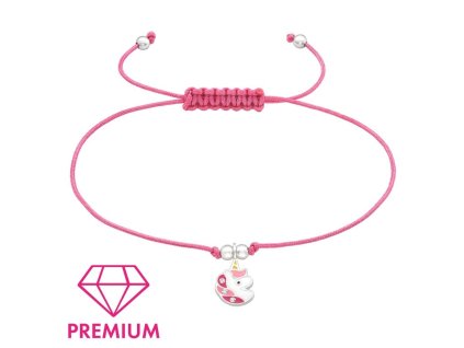 naramek pro deti se stribrnou ozdobou premium jednorozec ruzovy