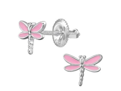 detske stribrne nausnicky vazka se sroubovaci puzetou