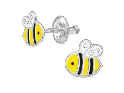 detske stribrne nausnicky vcelky se sroubovaci puzetou