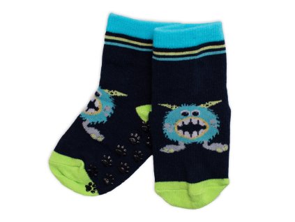 Dětské ponožky s ABS Příšerky - granát (Velikost 19-22)