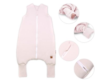 teply spaci vak se zahrnovacimi nohavickami soft hand made pudrove ruzovy vel m