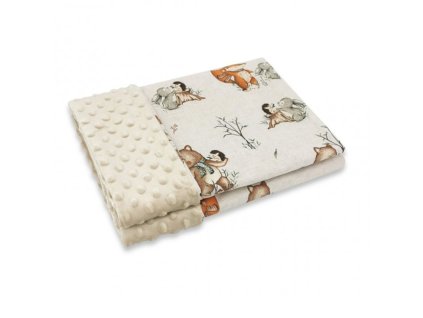 oboustranna deka bavlna minky 100 x 75 cm friends time latte