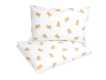 Dětské povlečení, bavlna 2D 140x200/70x80 - Míša - bílá s potiskem (Velikost povlečení 140x200/70x80cm, Rozměry polštáře 70 x 80, Rozměry přikrývky 140 x 200)