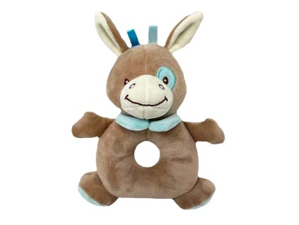 plysove chrastitko oslik hnede 18 cm