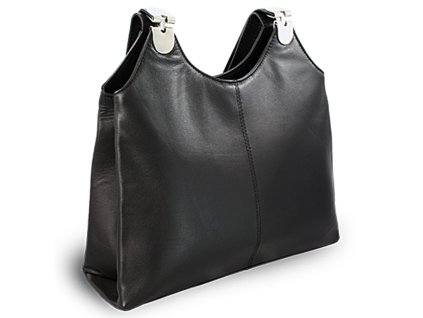 cerna kozena zipova kabelka se dvema popruhy 212 8013 60