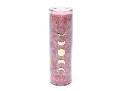 12758 stearinova sviecka s fazami mesiaca old rose bez vone 1ks