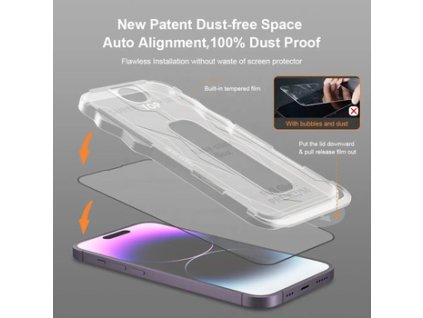 Prémiové tvrzené sklo s Aplikačním rámečkem pro iPhone 13 PRO MAX/14 PLUS