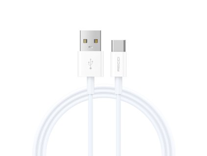 Recci nabíjecí a datový USB-A kabel s konektorem USB-C (1m) RS06C - Bílá