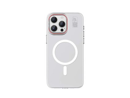 Kovovo-silikonový MagSafe obal s opěrkou Recci Glaze RPC-A177 pro iPhone 15 PRO - Bílá