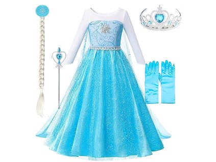 OPBH1441A detsky kostym elsa star s doplnky 134 146 XL
