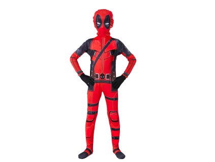 OPBH1799A detsky kostym deadpool s maskou 122 134 l