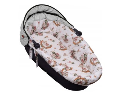 bavlnena vlozka do kocarku kose s penovou matraci baby nellys bunny star bila