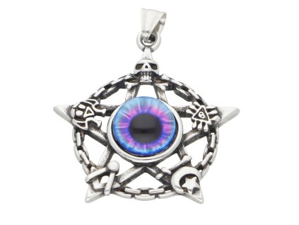 12818 privesek z chirurgicke oceli amulet s barevnym okem