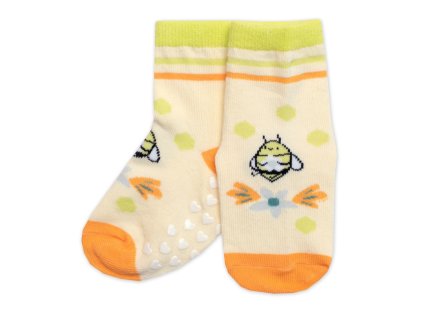 Dětské ponožky s ABS Včelka - žluté (Velikost 27-30)
