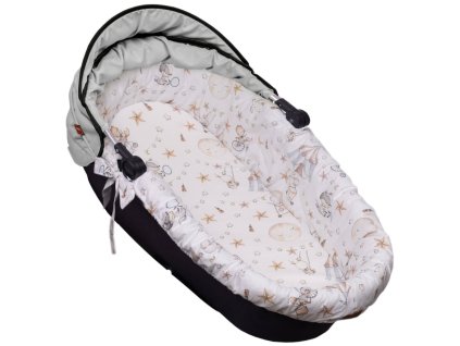 bavlnena vlozka do kocarku kose s penovou matraci baby nellys cirkus bila