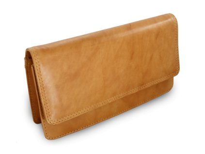 Světle hnědé kožené psaníčko s popruhem 214-7071-05