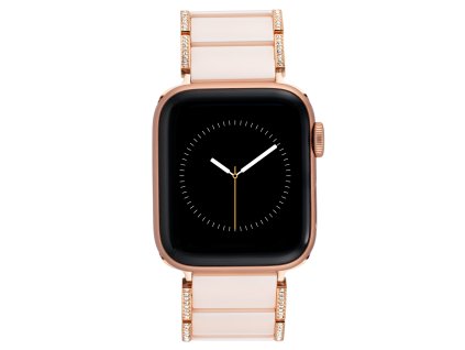 7589 3 anne klein reminek pro apple watch 38mm 40mm 41mm ruzovozlaty s krystaly