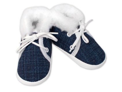 Kojenecké capáčky/botičky na šněrování s kožíškem, Baby Nellys, granát (Velikost 56/62 (0-3m))