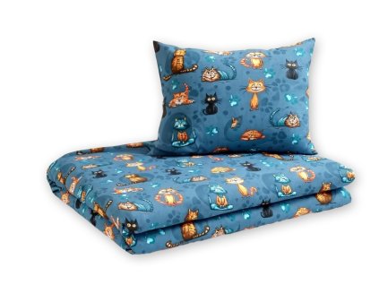 Dětské povlečení, bavlna 2D 140x200/70x80 - Mourci - modré (Velikost povlečení 140x200/70x80, Rozměry polštáře 70 x 80, Rozměry přikrývky 140 x 200)