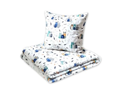 Dětské povlečení, bavlna 2D 140x200/70x80 - Happy Cat (Velikost povlečení 140x200/70x80cm, Rozměry polštáře 70 x 80, Rozměry přikrývky 140 x 200)