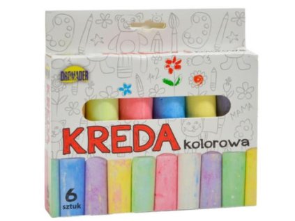 barevne chodnikove kridy 6ks v krabicce