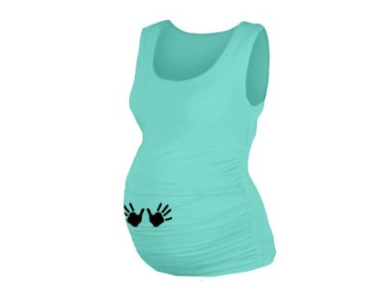 Be MaaMaa Top, tílko Dana s potiskem Ručiček - máta, vel. S/M (Velikost oblečení S/M)