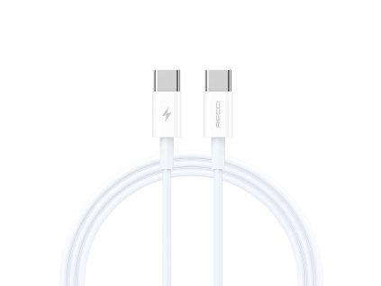 Recci nabíjecí a datový USB-C kabel s konektorem USB-C (1m) RS06CC - Bílá