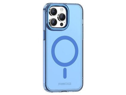 Kovovo-silikonový MagSafe obal Recci RPC-A169 pro iPhone 15 Plus - Modrá
