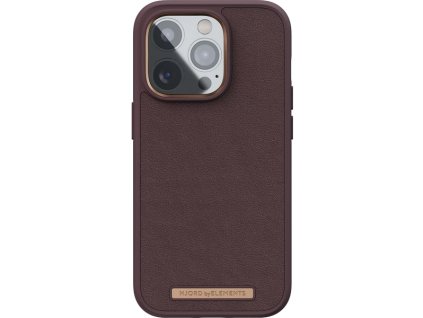 NJORD Genuine Leather Magsafe kryt pro iPhone 14 Pro Max - Tmavě hnědá