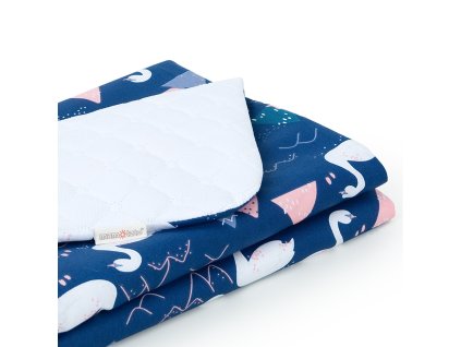 mamo tato oboustranna decka velvet 75 x 100 cm labute tm modre bila