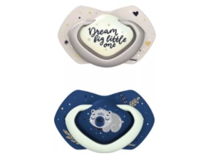 canpol babies 2 ks symetrickych silikonovych dudliku 18 m sleepy koala modre