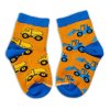 Baby Nellys Bavlněné veselé ponožky Stavební stroje - hořčicové (Velikost 122-128 (6-8r))