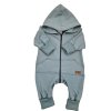 Dětský teplákový overal s prodlouženými náplety, tm. mátová (Velikost 62 (2-3m))