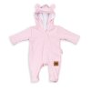 Baby Nellys Kojenecký teplákový overal s kapucí Teddy - sv. růžový (Velikost 86 (12-18m))