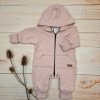 Dětský teplákový overal s prodlouženými náplety, pudrově růžový (Velikost 68 (3-6m))