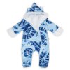 Oteplený kojenecký overal/kombinéza s kapucí, Frosty, modrá/bílá (Velikost 68 (3-6m))