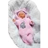 Baby Nellys Chlupáčkový overálek s kapucí, Cute Bunny - světle růžový (Velikost 68 (3-6m))