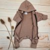 Dětský teplákový overal s prodlouženými náplety, čokoláda (Velikost 80 (9-12m))