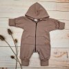 Dětský teplákový overal s prodlouženými náplety, čokoláda (Velikost 80 (9-12m))