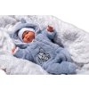 Baby Nellys Chlupáčkový overálek s kapucí, Cute Bunny - modrý (Velikost 62 (2-3m))