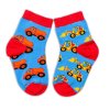 Baby Nellys Bavlněné veselé ponožky Stavební stroje - modré (Velikost 122-128 (6-8r))