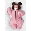 Oteplená pletená kombinéza s rukavičkama Teddy Bear, Baby Nellys, dvouvrstvá, růžová (Velikost 68 (3-6m))