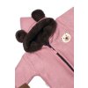 Oteplená pletená kombinéza s rukavičkama Teddy Bear, Baby Nellys, dvouvrstvá, růžová (Velikost 68 (3-6m))
